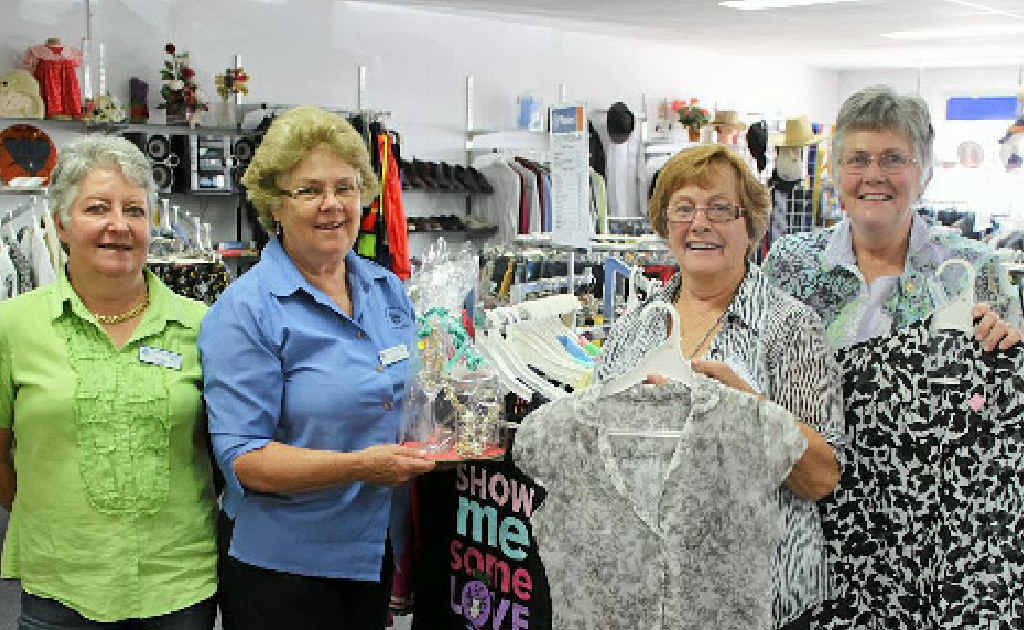 (From left) Dawn Locke, Barbara Matthews, Dianna Bate and Margaret Ryan with donated gear. (From left) Dawn Locke, Barbara Matthews, Dianna Bate and Margaret Ryan with donated gear.